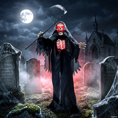 67"/170cm Life Size Animated Grim Reaper Halloween Decoration
