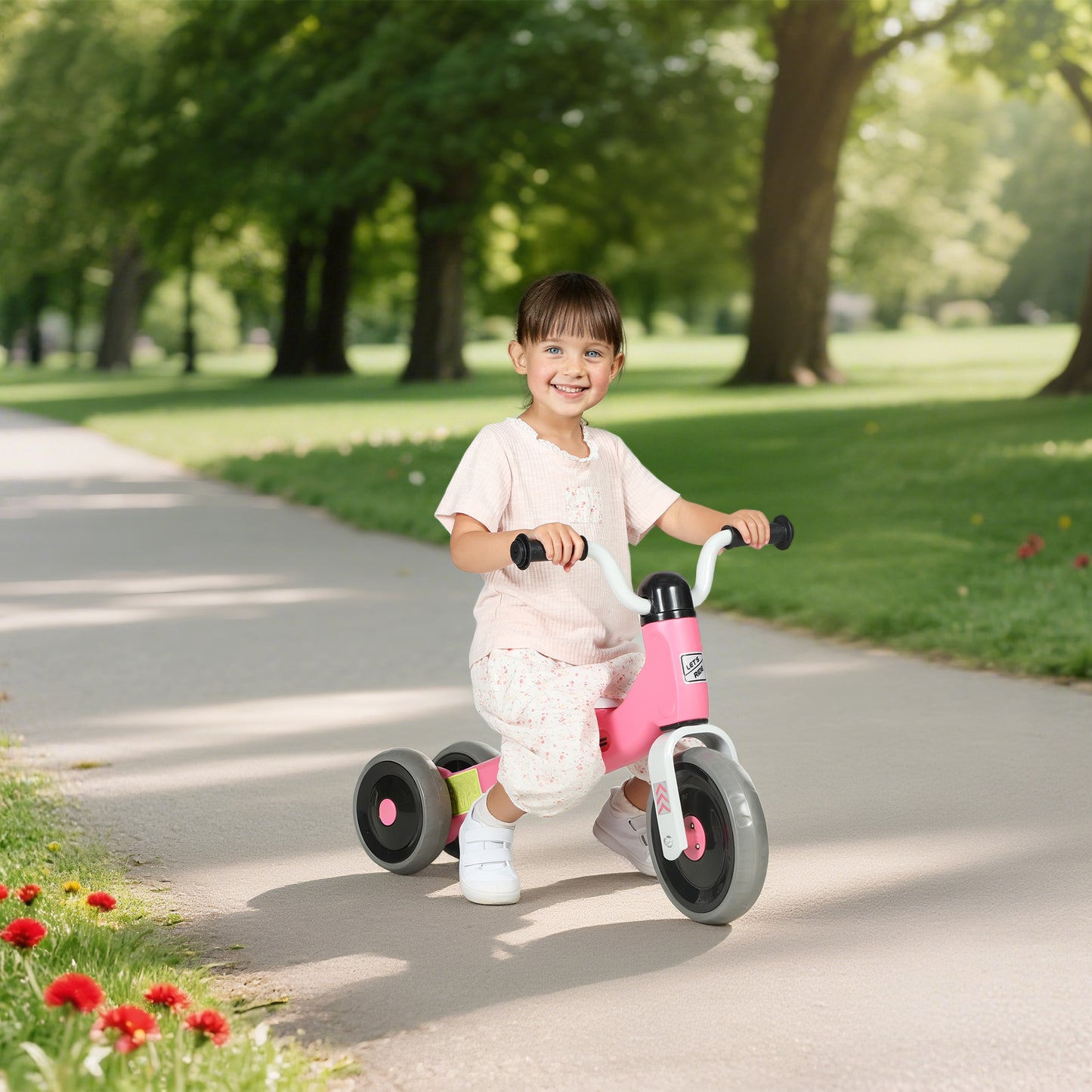 Baby Balance Bike for 1-3 Years Boys Girls, Toddler Balance Bike with No Pedal, 3 Silence Wheels, Safe Limited Steer, for Indoor Outdoor Riding, Pink