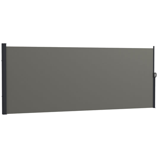 Retractable Side Awning, Outdoor Privacy Screen for Garden, Hot Tub, Balcony, Terrace, Pool, 400 x 160cm, Grey