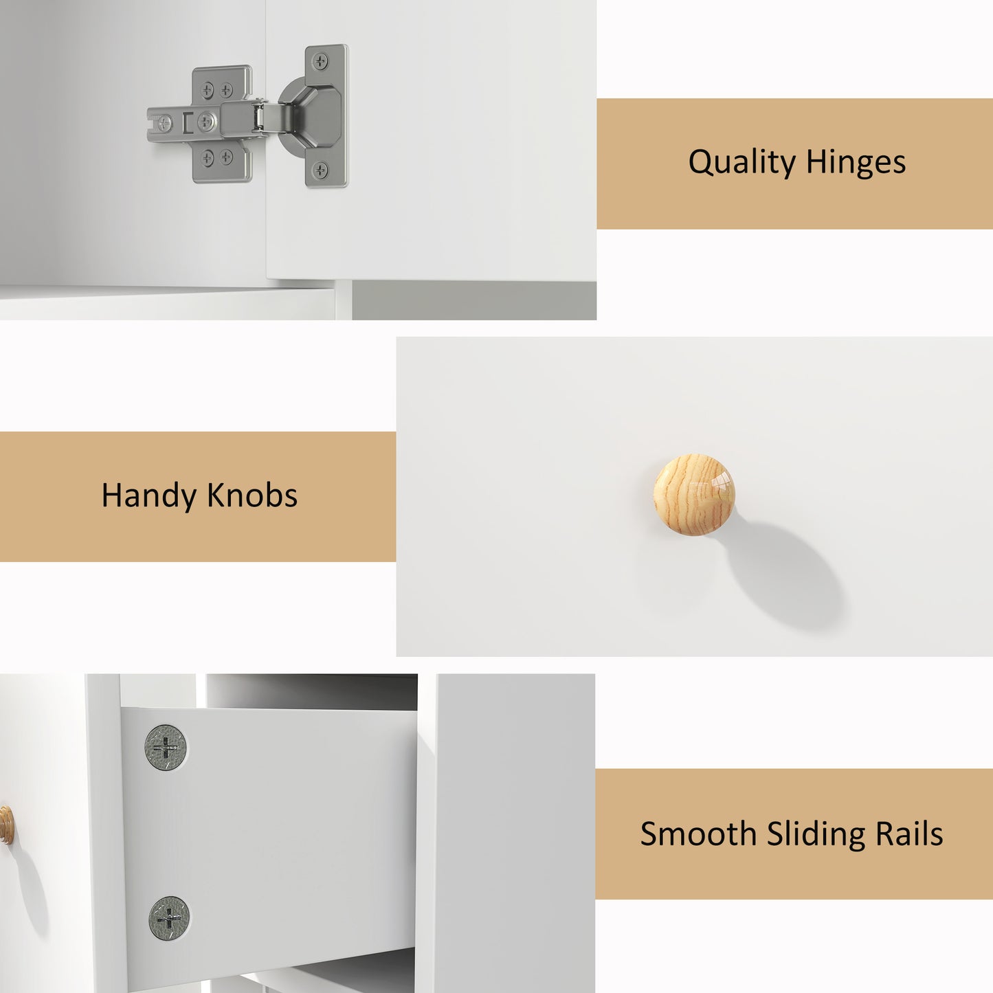 Tall Bathroom Cabinet with Drawer and Adjustable Shelves, White