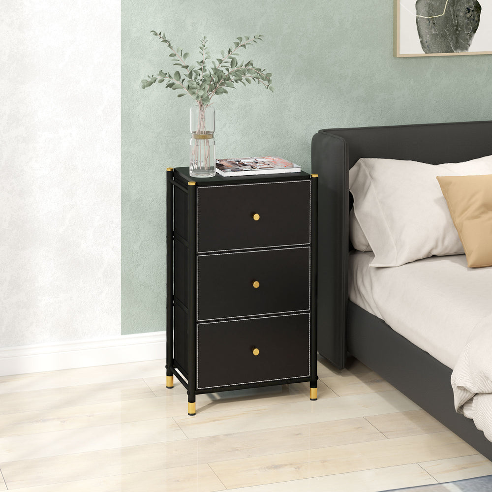 Chest of Drawers with 3 Drawers for Bedroom, Living Room, Black