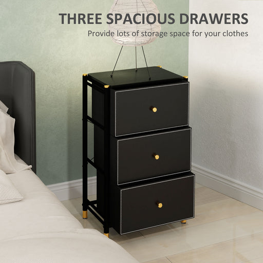 Chest of Drawers with 3 Drawers for Bedroom, Living Room, Black