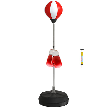 Punching Bag with Stand Boxing Bag Set with Adjustable Height Red