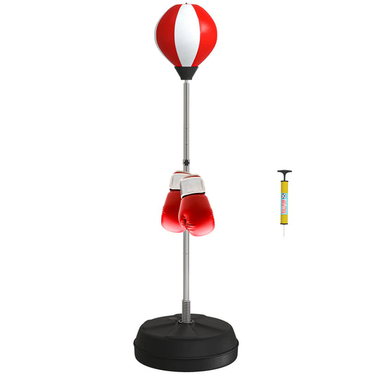 Punching Bag with Stand Boxing Bag Set with Adjustable Height Red