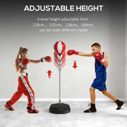 Punching Bag with Stand Boxing Bag Set with Adjustable Height Red