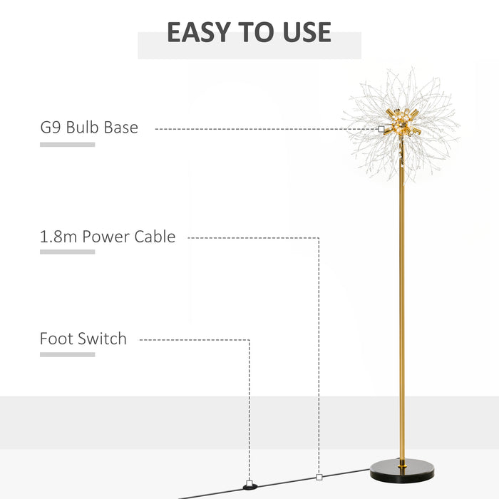 Modern Floor Lamp, Tall Standing Lamp with Dandelion-like Lampshade for Living Room