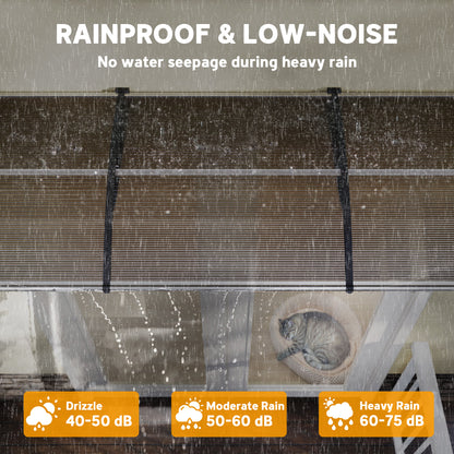 Door Canopy Outdoor Awning Rain Shelter for Window Porch, Brown