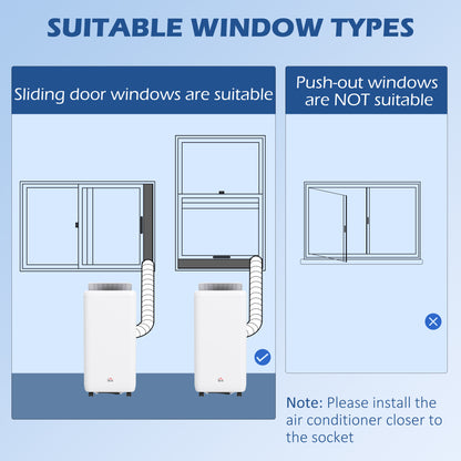 12,000 BTU Mobile Air Conditioner for Room up to 28m¬≤, with Dehumidifier, Auto & Sleep Mode, 24H Timer, Wheels