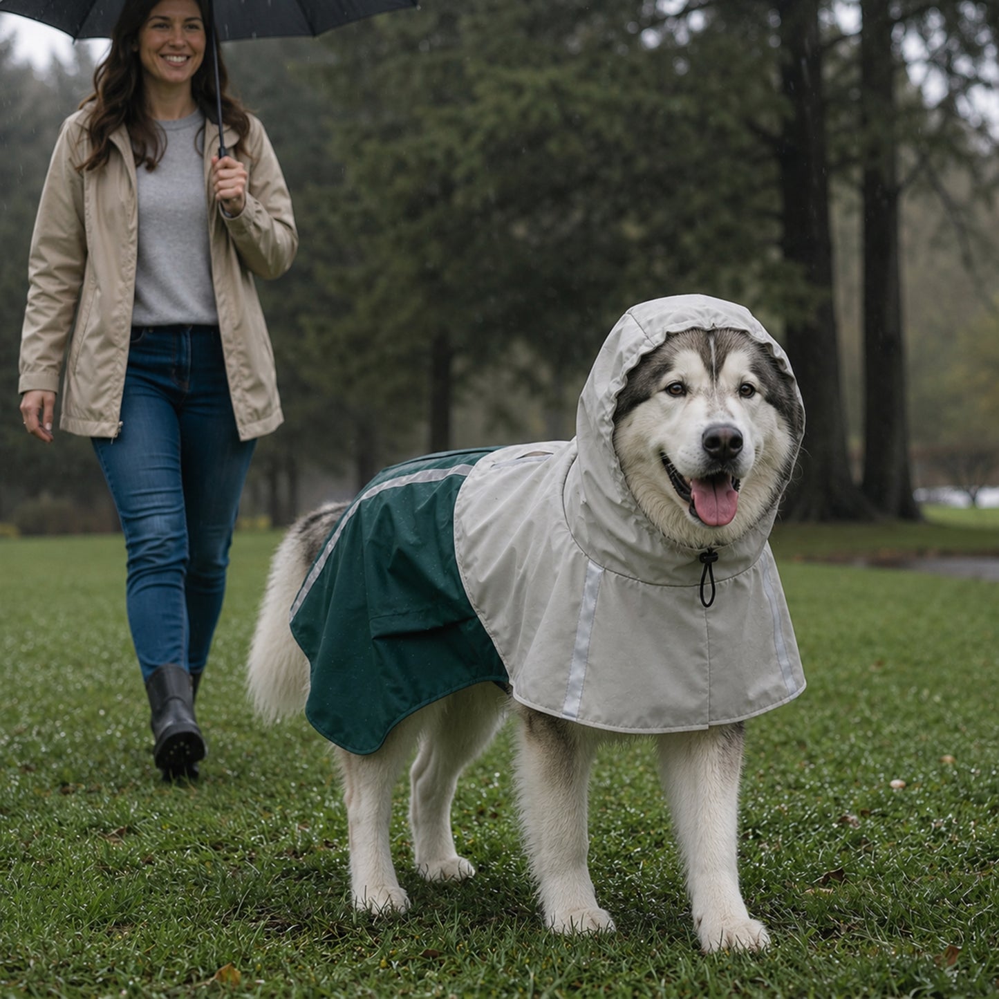 Dog Raincoat with Hood, Dog Rain Jacket, for Extra Large Dogs, XL