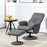 PU Leather Armchair and Footrest Swivel Recliner w/ Ottoman Grey