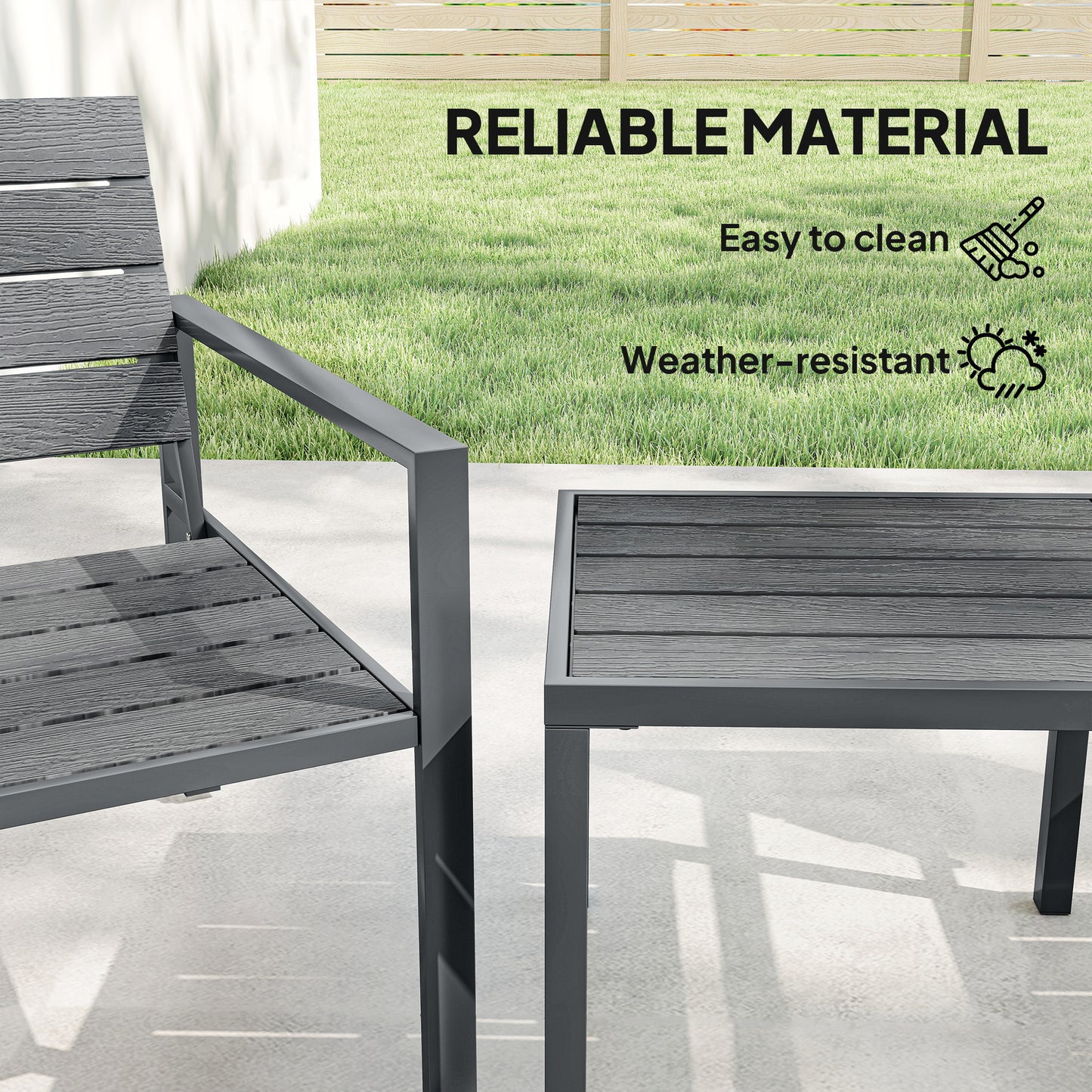 3 Pieces Garden Bistro Set for 2, Outdoor Bistro Table and Chairs