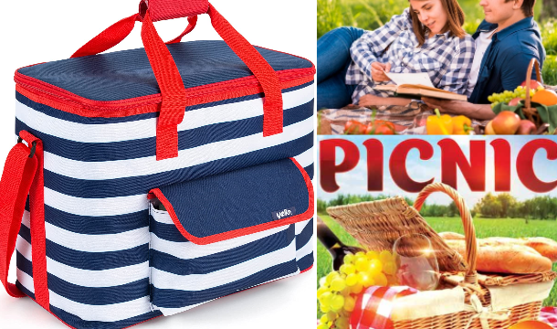 30 Litre Family Cooler Picnic Bag! This Family Sized Picnic Bag Is Perfect For Keeping Lunches & Picnics Cool, Fresh, Tasty & Chilled For Up To 6 Hours! Equipped With A Wipe-Clean! Now In Two Beautiful Designs! Now Only £9.95