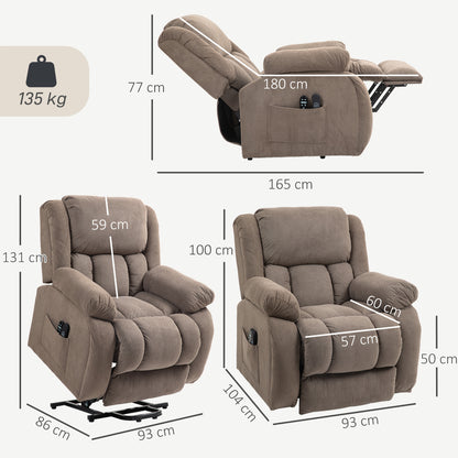 Power Lift Recliner Chair, Reclining Chair with Massage, Light Brown