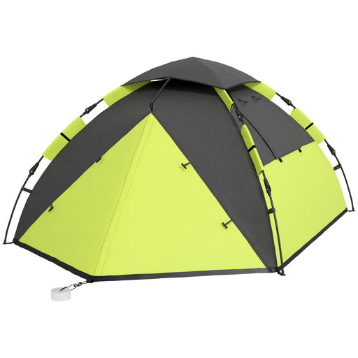 3-4 Man Camping Tent, Family Tent, 2000mm Waterproof, Portable with Bag, Quick Setup, Green