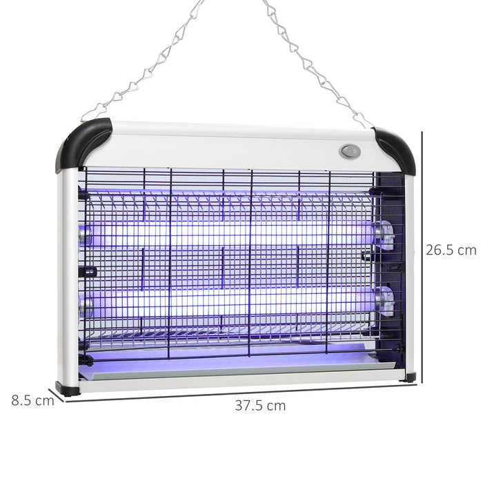 Free Standing Wall Hanging 20W Electric Fly Mosquito Killer Electric Fly Zapper, Bug Zapper, Insect Killer, Silver