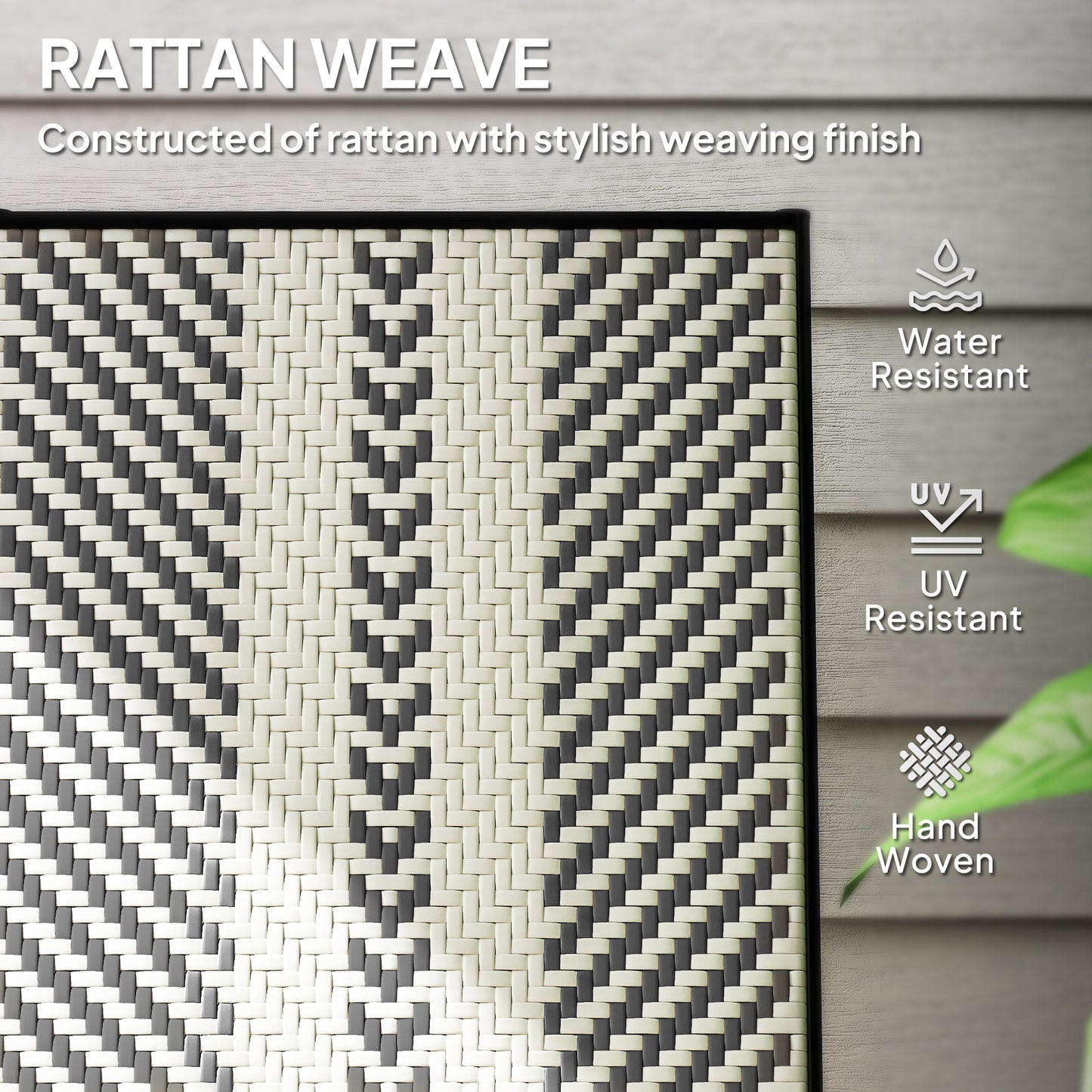 Rattan Folding Chair w/ 5-Position Adjustable Backrest, Black