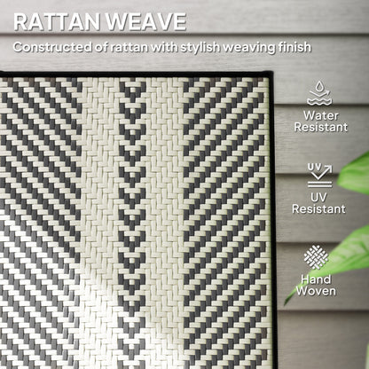 Rattan Folding Chair w/ 5-Position Adjustable Backrest, Black