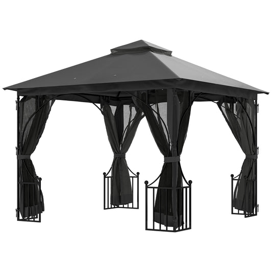 Gazebo Party Tent Canopy Sun Shade for Patio Garden 3x3(m)