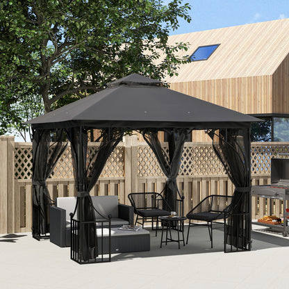 Gazebo Party Tent Canopy Sun Shade for Patio Garden 3x3(m)