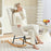 Rocking Chair, Modern Armchair with Backrest for Bedroom, Cream White