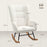 Rocking Chair, Modern Armchair with Backrest for Bedroom, Cream White