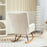 Rocking Chair, Modern Armchair with Backrest for Bedroom, Cream White