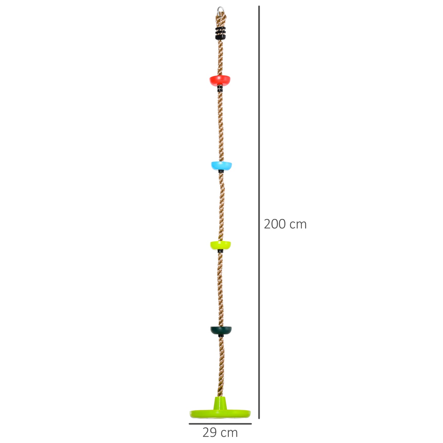 Multicolor Kid Climbing Rope Disc Swings Seat Set with Platforms Outdoor Toys Playset for Playground Backyard