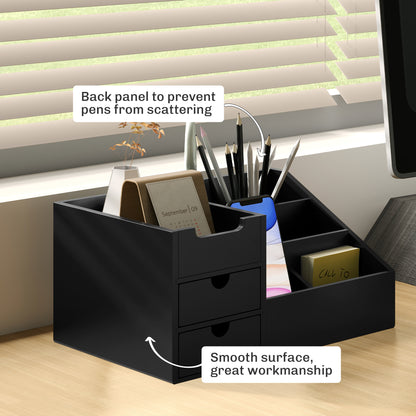 Organiser Holder Multi-Function Storage Caddy Drawers Black