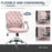 Office Chair Ergonomic 360¬¨‚àû Swivel Diamond Tufted Home Work Velour Padded Base 5 Castor Wheels Pink