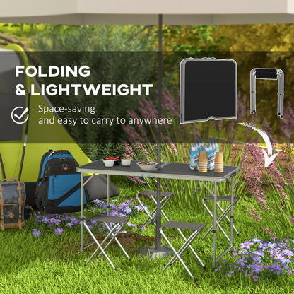 Camping Table and Chairs Outdoor Indoor Use for BBQ Picnic Garden