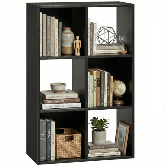 Industrial Storage Shelf, Bookcase, Bookshelf, Black Wood Effect