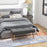 Upholstered Bed End Bench Ottoman Tufted Linen Entryway Living Room