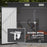 8 x 4FT Galvanised Garden Storage Shed, Metal Outdoor Shed with Double Doors and 2 Vents, Grey