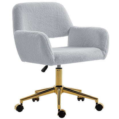 Swivel Office Chair, Vanity Desk Chair with Adjustable Height, Wheels