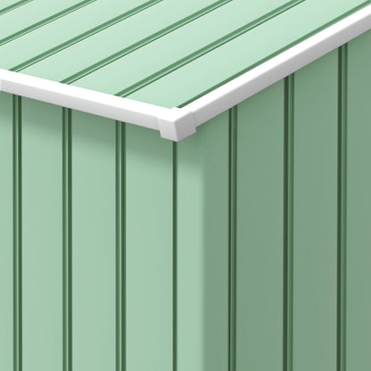 7 x 4ft Garden Shed Storage with Foundation Kit and Vents Light Green