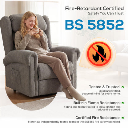 Power Lift Recliner Chair for Elderly with Remote Control, Dark Grey