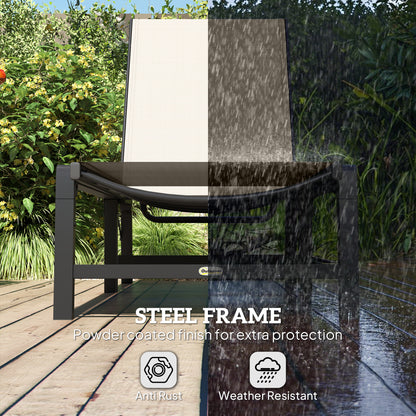 Folding Sun Lounger, 5-Position Adjustable Bed, Khaki