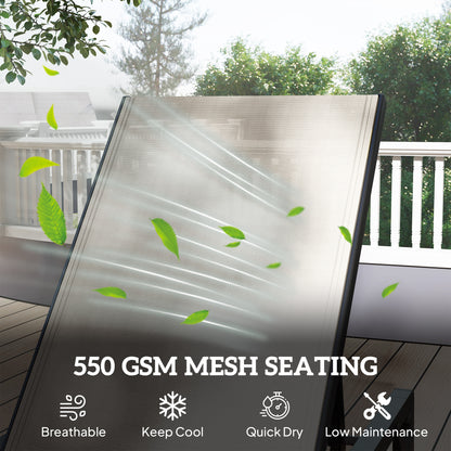 Folding Sun Lounger, 5-Position Adjustable Bed, Khaki