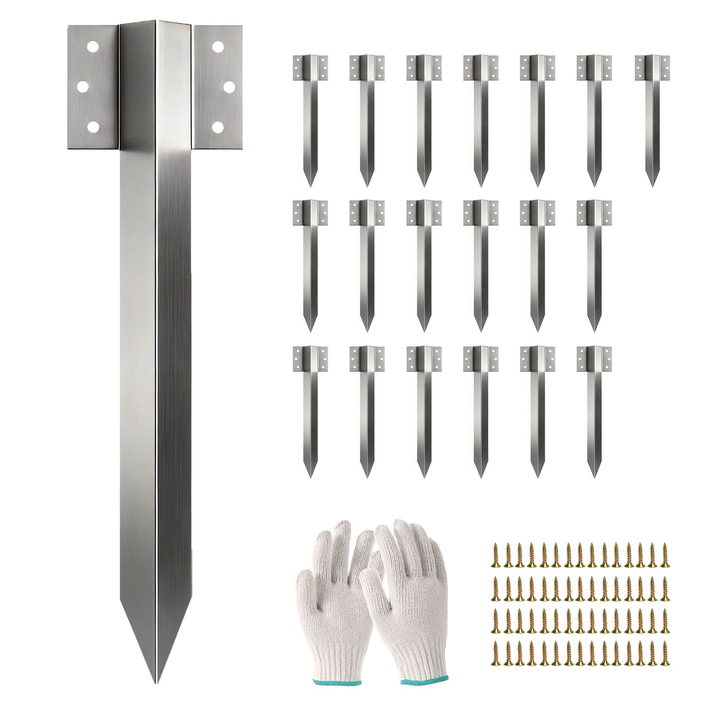 20 Pack Railway Sleeper Brackets, 41 cm Galvanised Sleeper Stakes