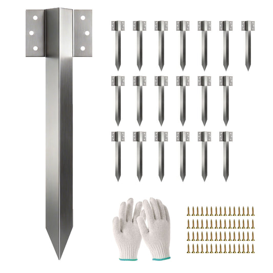 20 Pack Railway Sleeper Brackets, 41 cm Galvanised Sleeper Stakes