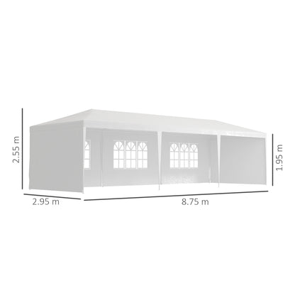 9m x 3m Outdoor Garden Gazebo Wedding Party Tent Canopy Marquee White