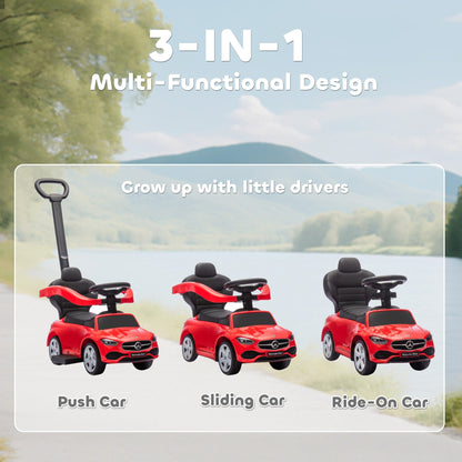 2 in 1 Baby Ride on Push Car Mercedes-Benz C-Class Licensed, Red
