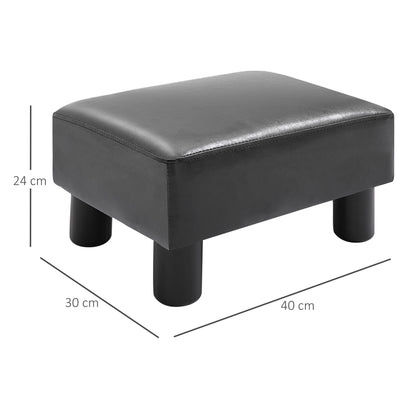 Ottoman Footrest Seat Chair Footstool Small PU Leather Home Office Black