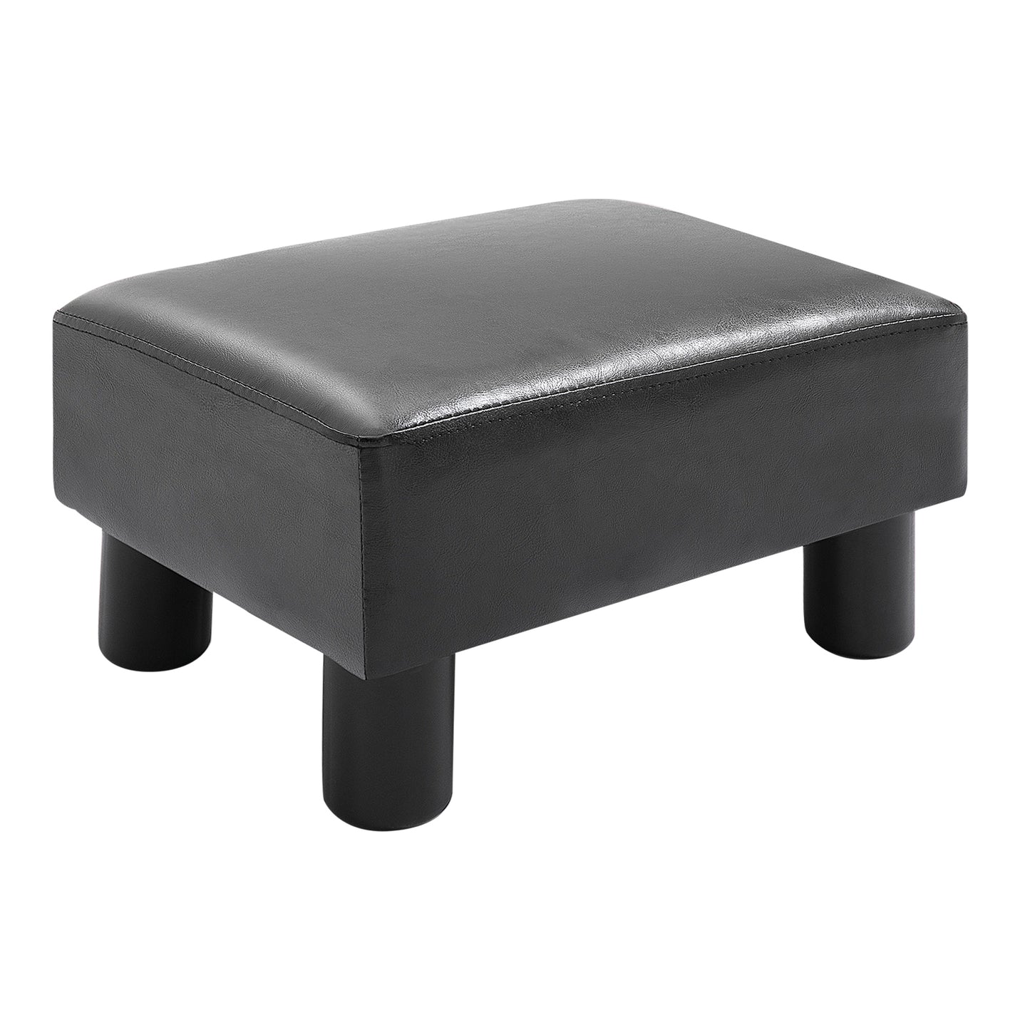 Ottoman Footrest Seat Chair Footstool Small PU Leather Home Office Black