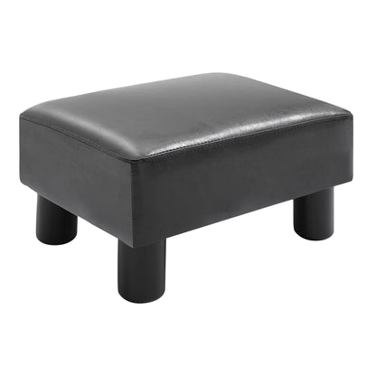 Ottoman Footrest Seat Chair Footstool Small PU Leather Home Office Black