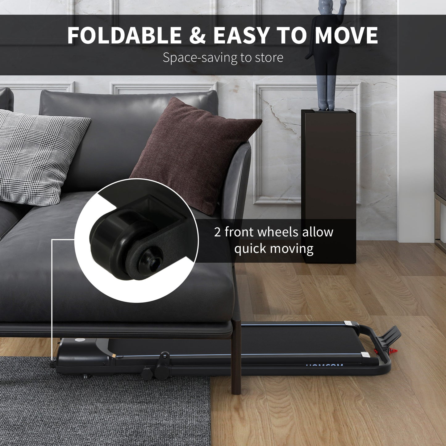 Foldable Walking Treadmill w/ LED Display, Blue