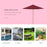 2.5m Wooden Garden Parasol Umbrella-Red Wine