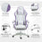 Racing Gaming Chair, Reclining PU Leather Computer Chair with 360 Degree Swivel Seat, Footrest, Removable Headrest and Lumber Support, Purple