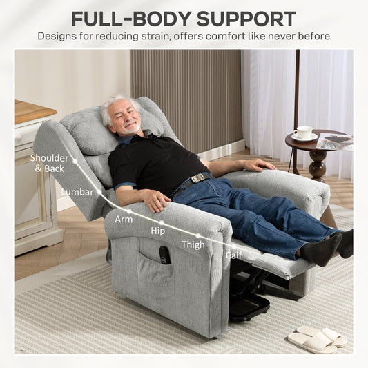 Power Lift Recliner Chair for Elderly with Remote Control, Grey