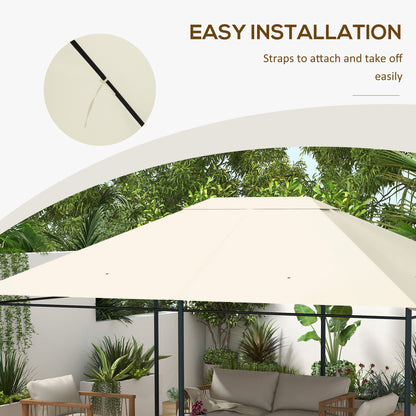 3 x 4m Gazebo Canopy Replacement Gazebo Roof Cover, Cream White